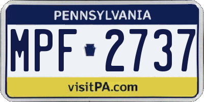 PA license plate MPF2737