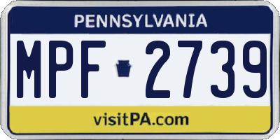 PA license plate MPF2739