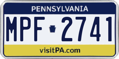 PA license plate MPF2741