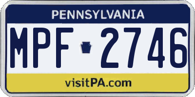 PA license plate MPF2746