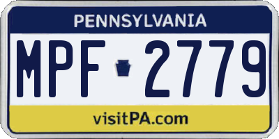 PA license plate MPF2779