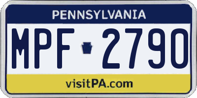 PA license plate MPF2790