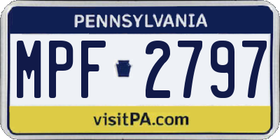 PA license plate MPF2797