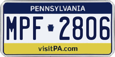 PA license plate MPF2806