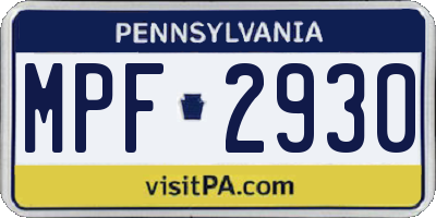 PA license plate MPF2930