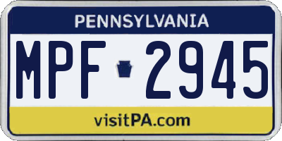 PA license plate MPF2945