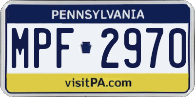 PA license plate MPF2970