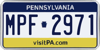 PA license plate MPF2971