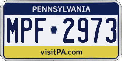 PA license plate MPF2973