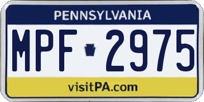 PA license plate MPF2975