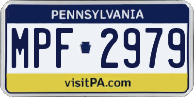 PA license plate MPF2979