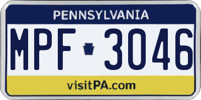 PA license plate MPF3046