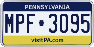 PA license plate MPF3095