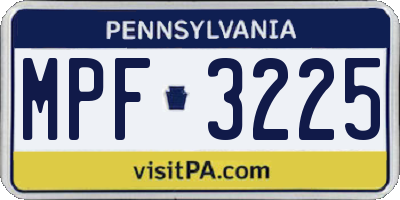 PA license plate MPF3225