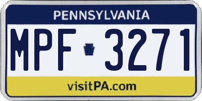 PA license plate MPF3271