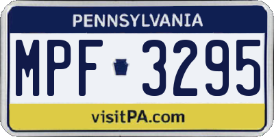 PA license plate MPF3295