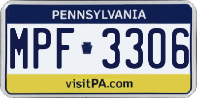 PA license plate MPF3306