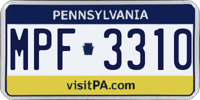 PA license plate MPF3310
