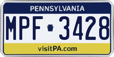 PA license plate MPF3428