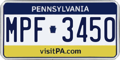 PA license plate MPF3450