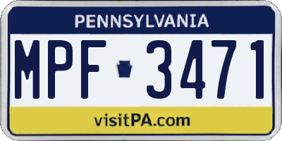 PA license plate MPF3471