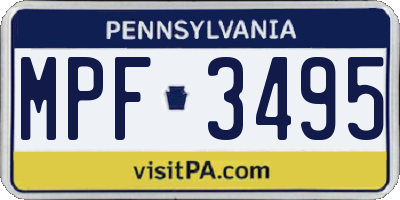 PA license plate MPF3495