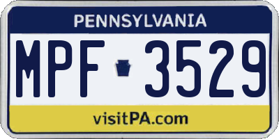 PA license plate MPF3529
