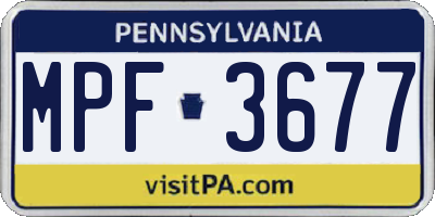 PA license plate MPF3677
