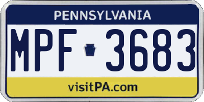 PA license plate MPF3683