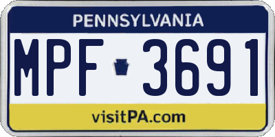 PA license plate MPF3691