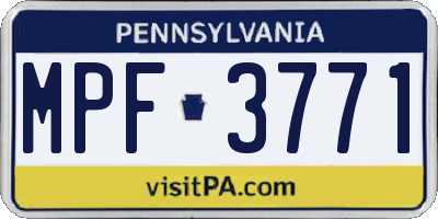 PA license plate MPF3771