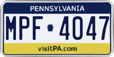 PA license plate MPF4047