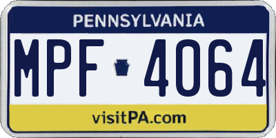 PA license plate MPF4064