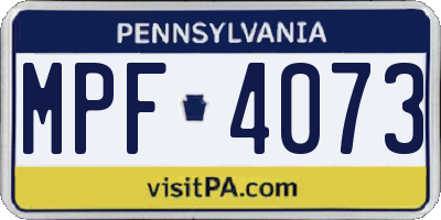 PA license plate MPF4073