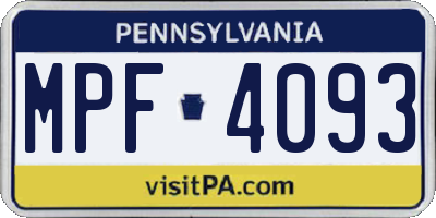 PA license plate MPF4093