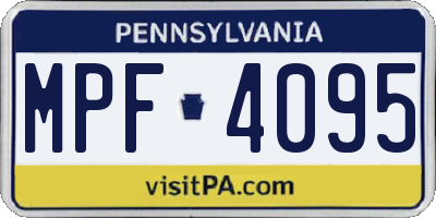 PA license plate MPF4095