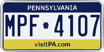 PA license plate MPF4107