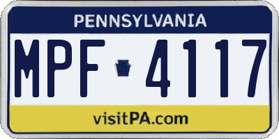 PA license plate MPF4117