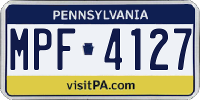PA license plate MPF4127
