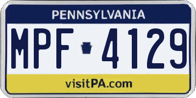PA license plate MPF4129
