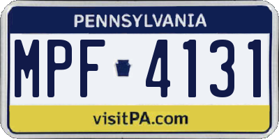PA license plate MPF4131