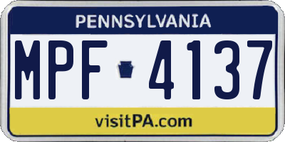 PA license plate MPF4137