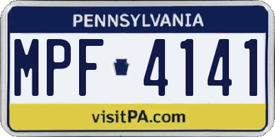 PA license plate MPF4141