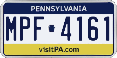 PA license plate MPF4161