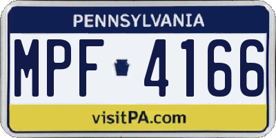 PA license plate MPF4166