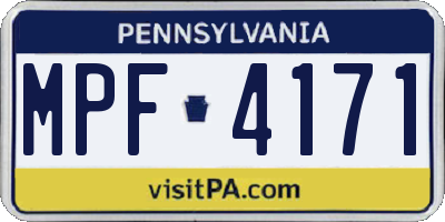 PA license plate MPF4171