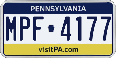 PA license plate MPF4177