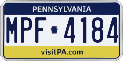 PA license plate MPF4184