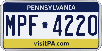 PA license plate MPF4220