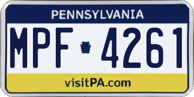 PA license plate MPF4261